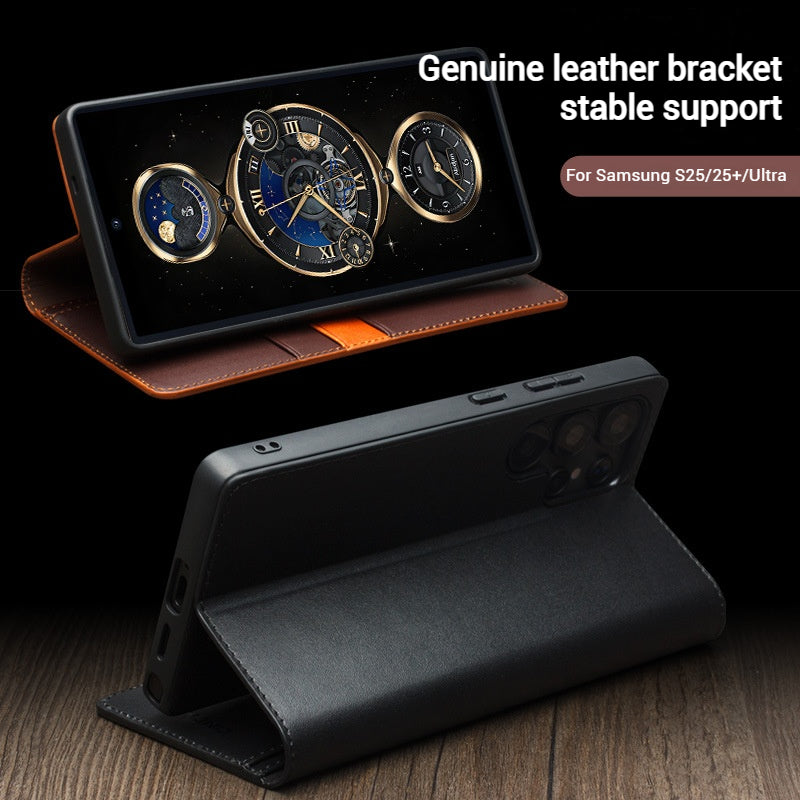 Load image into Gallery viewer, [Built-in Card Slot] Samsung Galaxy S25/Plus/Ultra Premium Genuine Leather Wallet Protective Case - i-Station Mobile Phone &amp; Electronic Device Repair and Accessories
