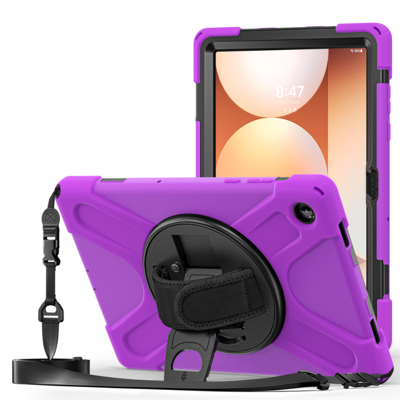 Load image into Gallery viewer, [With Shoulder Strap] Samsung Galaxy Tab A11 8.7&quot; 2025 - 360 Degree Rotation Heavy Duty EVA Kid Friendly Ring Holder Stand Case
