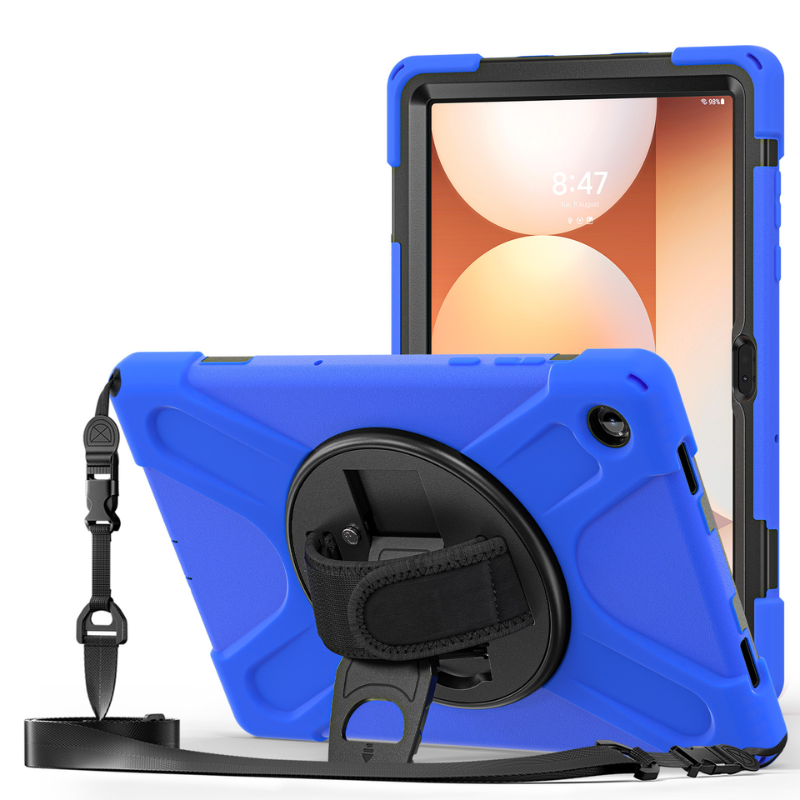 Load image into Gallery viewer, [With Shoulder Strap] Samsung Galaxy Tab A11 8.7&quot; 2025 - 360 Degree Rotation Heavy Duty EVA Kid Friendly Ring Holder Stand Case
