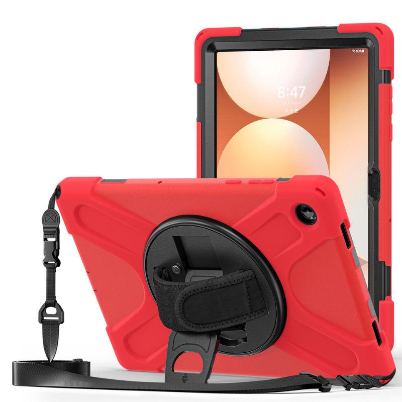 Load image into Gallery viewer, [With Shoulder Strap] Samsung Galaxy Tab A11 8.7&quot; 2025 - 360 Degree Rotation Heavy Duty EVA Kid Friendly Ring Holder Stand Case
