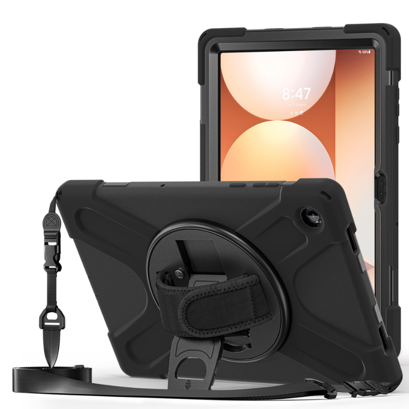 Load image into Gallery viewer, [With Shoulder Strap] Samsung Galaxy Tab A11 8.7&quot; 2025 - 360 Degree Rotation Heavy Duty EVA Kid Friendly Ring Holder Stand Case
