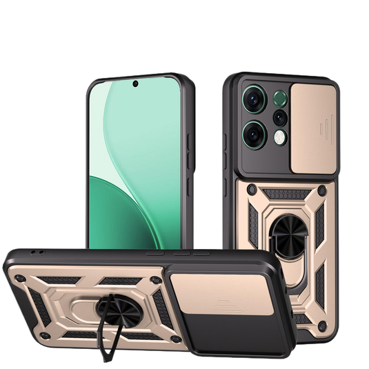 [With Ring Kickstand][Camera Cover] OPPO Reno14/F/Pro Shield Shockproof Rugged Heavy Duty Case