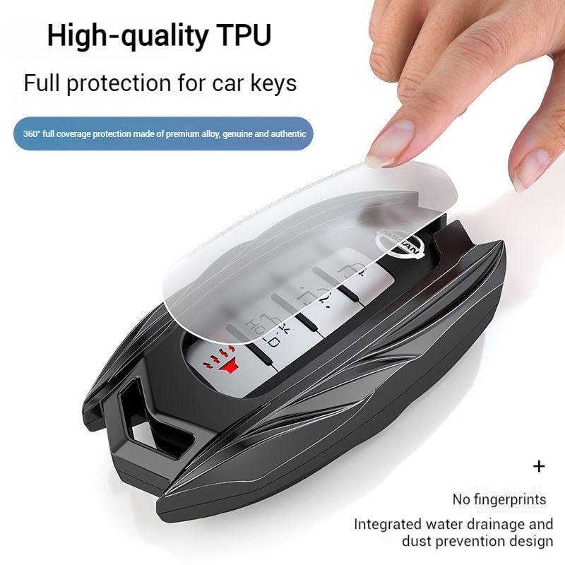 Load image into Gallery viewer, Nissan Mecha Style Zinc Alloy Car Key Fob Case Cover For Pathfinder, X-Trai, Teana, Qashqai, Tiida, Sylphy, Murano, Lannia
