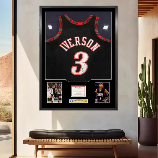 Allen Iverson Philadelphia 76ers Framed Jersey Display – Facsimile Signature Edition - i-Station Mobile Phone & Electronic Device Repair and Accessories