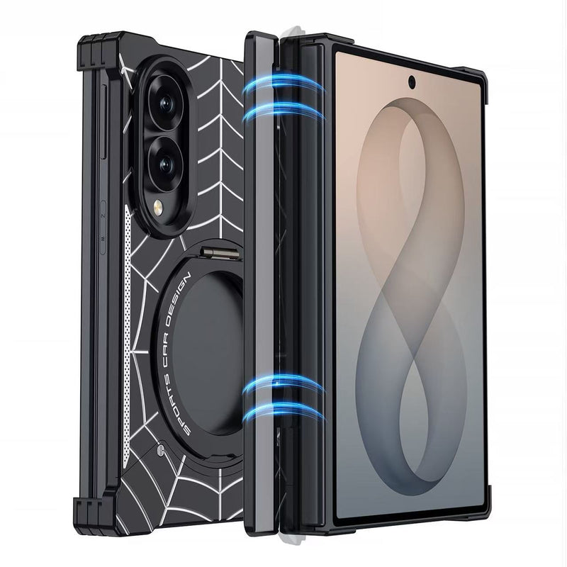 Load image into Gallery viewer, Samsung Galaxy Z Fold8 (SM-F971) Frameless Mecha Metal Spiderman Rotating Magnetic Stand Case
