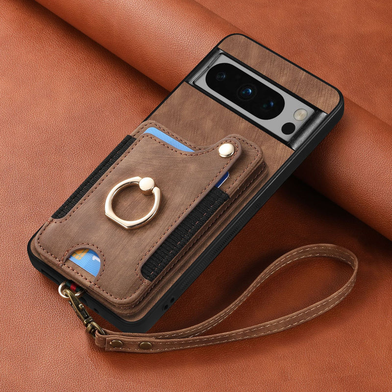Load image into Gallery viewer, [With Card Slot] Google Pixel 9/A/Pro/XL - Vintage Detachable Wallet Shockproof Stand Phone Case
