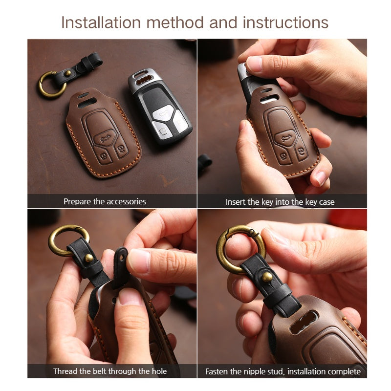 Load image into Gallery viewer, Land Rover Genuine Leather Protection Car Key Fob Case Cover for Range Sport, Evoque, Velar, Discovery 5, Jaguar E-Pace 2018-up
