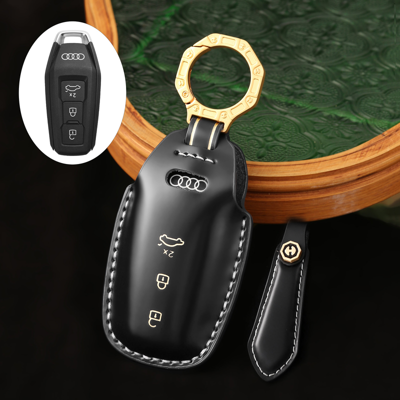 Load image into Gallery viewer, Audi Genuine Leather Protection Car Key Fob Case Cover For A5L 2025, Q6L e-tron 2025
