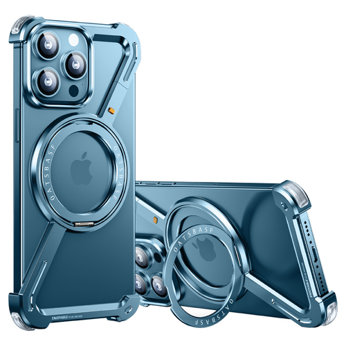 [Magsafe Compatible][360° Rotating Stand] Apple iPhone 17/Air/Pro/Pro Max Metal Stand Borderless Shockproof Case - i-Station Mobile Phone & Electronic Device Repair and Accessories