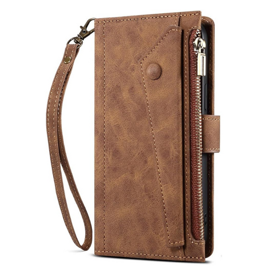 [Built-in Strap][With Card Slot] Motorola Moto Edge 60 Fusion - Premium Leather Shockproof Wallet Case