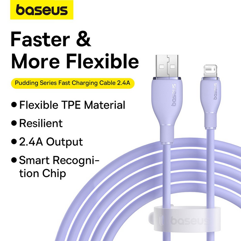 Load image into Gallery viewer, Baseus Pudding Series Fast Charging Cable USB to iP 2.4A 1.2m
