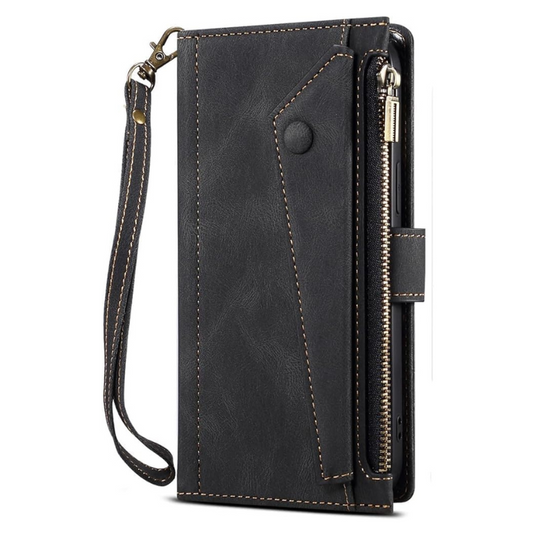 [Built-in Strap][With Card Slot] Motorola Moto Edge 60 Fusion - Premium Leather Shockproof Wallet Case