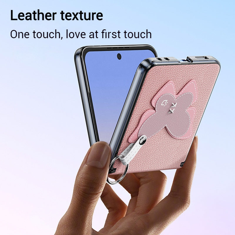 [With Lanyard]  Samsung Galaxy Z Flip7 PU Leather Foldable Protective Case - i-Station Mobile Phone & Electronic Device Repair and Accessories