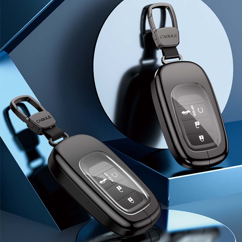 Load image into Gallery viewer, Honda Alloy + Dual TPU Film Protection Car Key Fob Case Cover For Civic, Accord, CR-V, HR-V, Pilot
