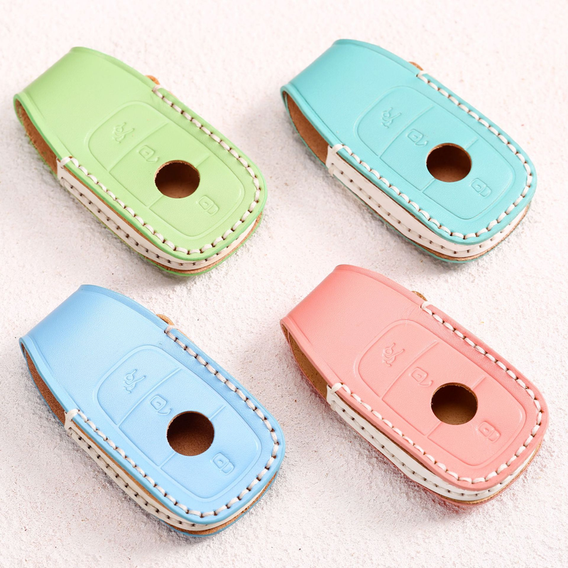 Load image into Gallery viewer, Mercedes Benz Genuine Leather Full Protection Car Key Fob Case Cover For Benz A-Class, C-Class, E-Class, G-Class, S-Class
