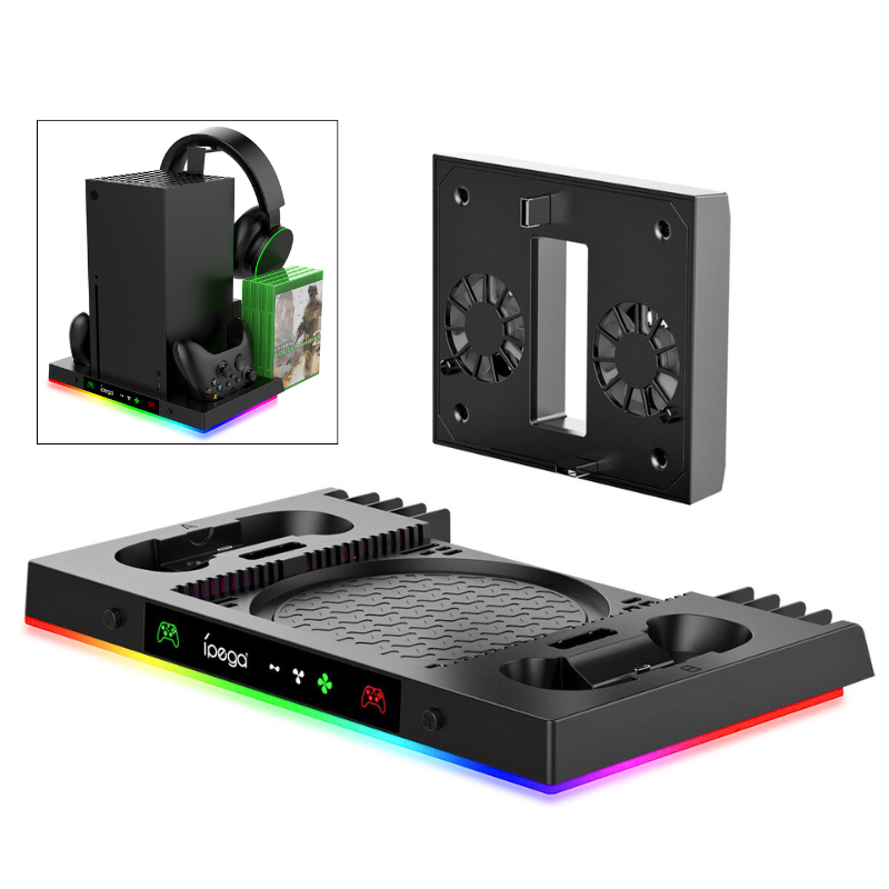 Load image into Gallery viewer, Xbox Series X - All in One Multi Function RGB Light Effect Cooling Fan Base Stand Charging Station
