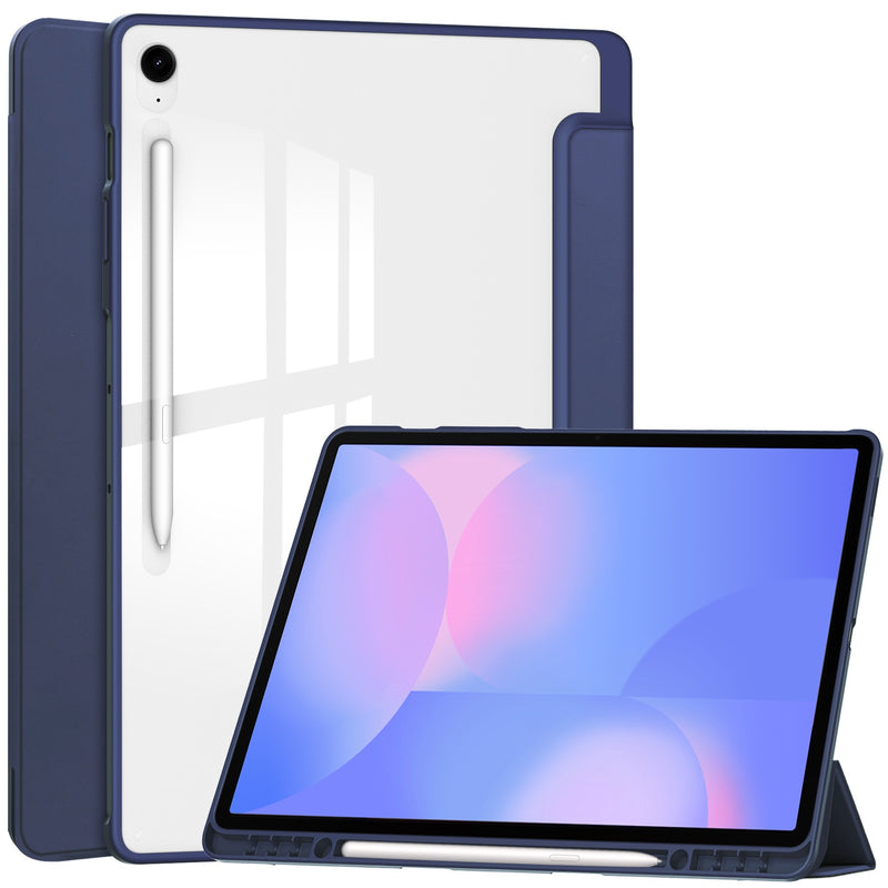 Load image into Gallery viewer, [With Pen Slot] Samsung Galaxy Tab S10 FE Plus (2025) 13.1&quot; - Acrylic Transparent Foldable Flip Cover Case
