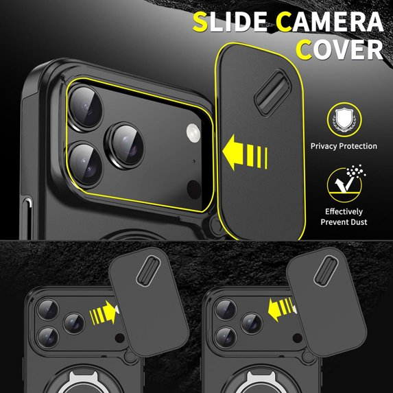Load image into Gallery viewer, [With Slide Lens Cover] Apple iPhone 17 Pro Max / 18 Pro Max Military-Grade Shockproof Protective Stand Series Case
