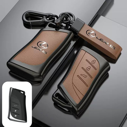Lexus Zinc Alloy + PU Leather Car Key Fob Case Cover For ES200, ES300, RX350, NX350H, LS500H