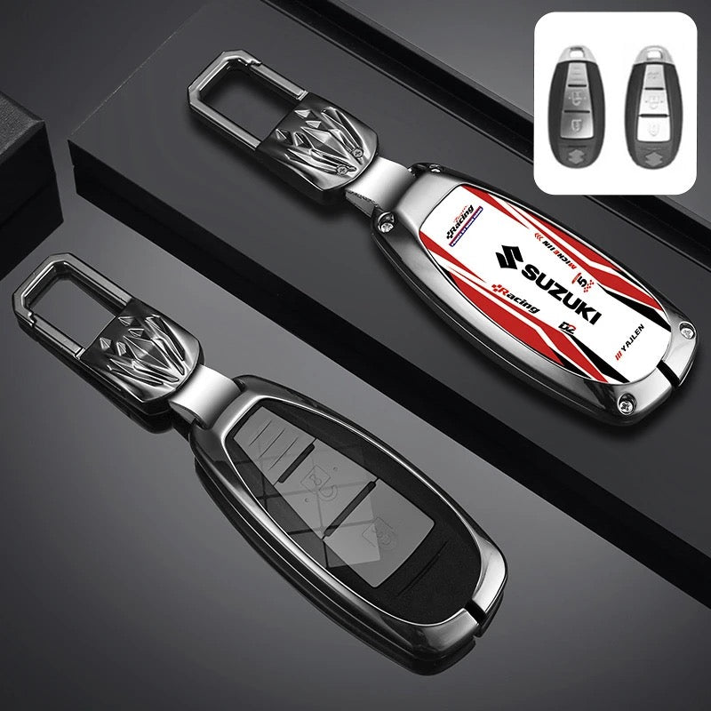 Load image into Gallery viewer, Suzuki Stylish Racing-inspired Design Car Key Fob Case Cover For Hustler, SX4, S-Cross, Baleno, Ertiga, Ciaz, Ignis, Kizashi, Swift, Vitara, Alto, Celerio, Brezza
