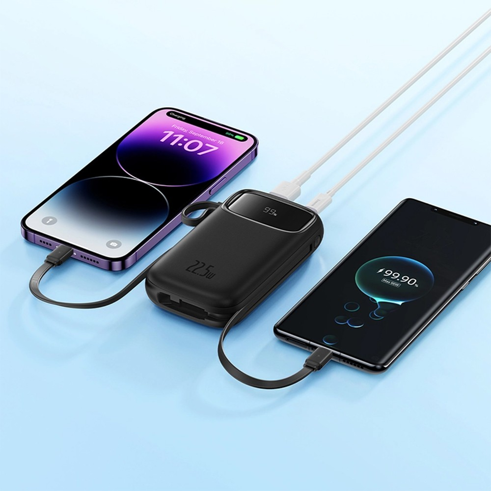 Baseus Qpow2 Dual-Cable Digital Display Fast Charge Power Bank 20000mAh 22.5W - i-Station Mobile Phone & Electronic Device Repair and Accessories