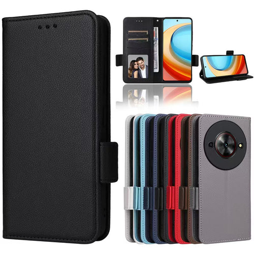 [With Card Slot] ZTE Blade A75 5G Minimalist Leather Flip Wallet Series Case