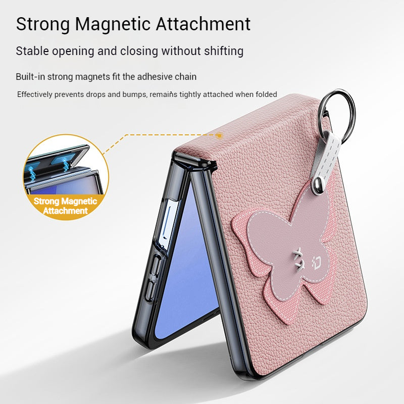 Load image into Gallery viewer, [With Lanyard]  Samsung Galaxy Z Flip7 PU Leather Foldable Protective Case

