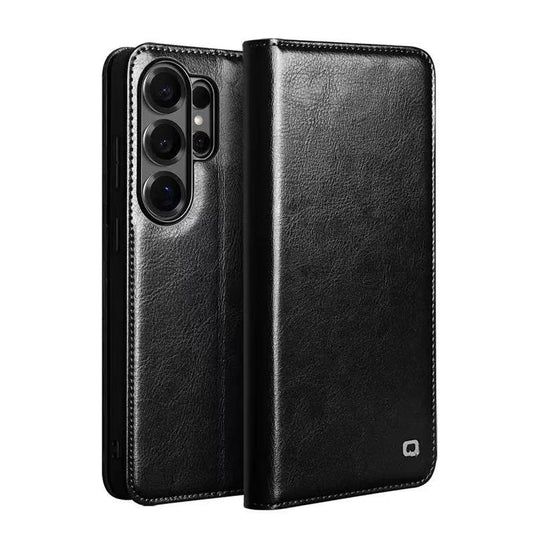 [With Card Slot] Samsung Galaxy S26/Plus/Ultra - Genuine Leather Flip Stand Wallet Series Case