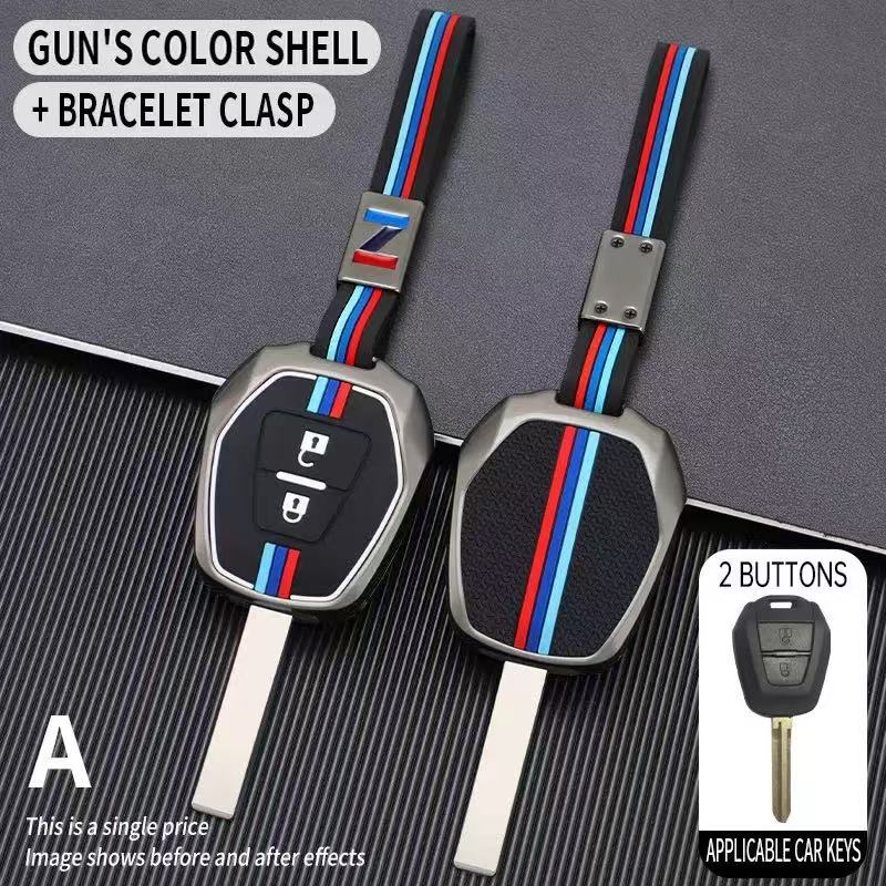 Load image into Gallery viewer, Isuzu Metal Shell &amp; Soft Silicone Full Protection Car Key Fob Case Cover For MU-X, D-MAX
