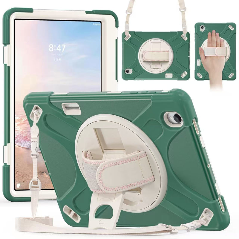 Load image into Gallery viewer, Samsung Galaxy Tab S12 Plus (2026) 12.4" - Heavy Duty 360 Degree Rotate Stand Hand Strap Case With Shoulder Strap
