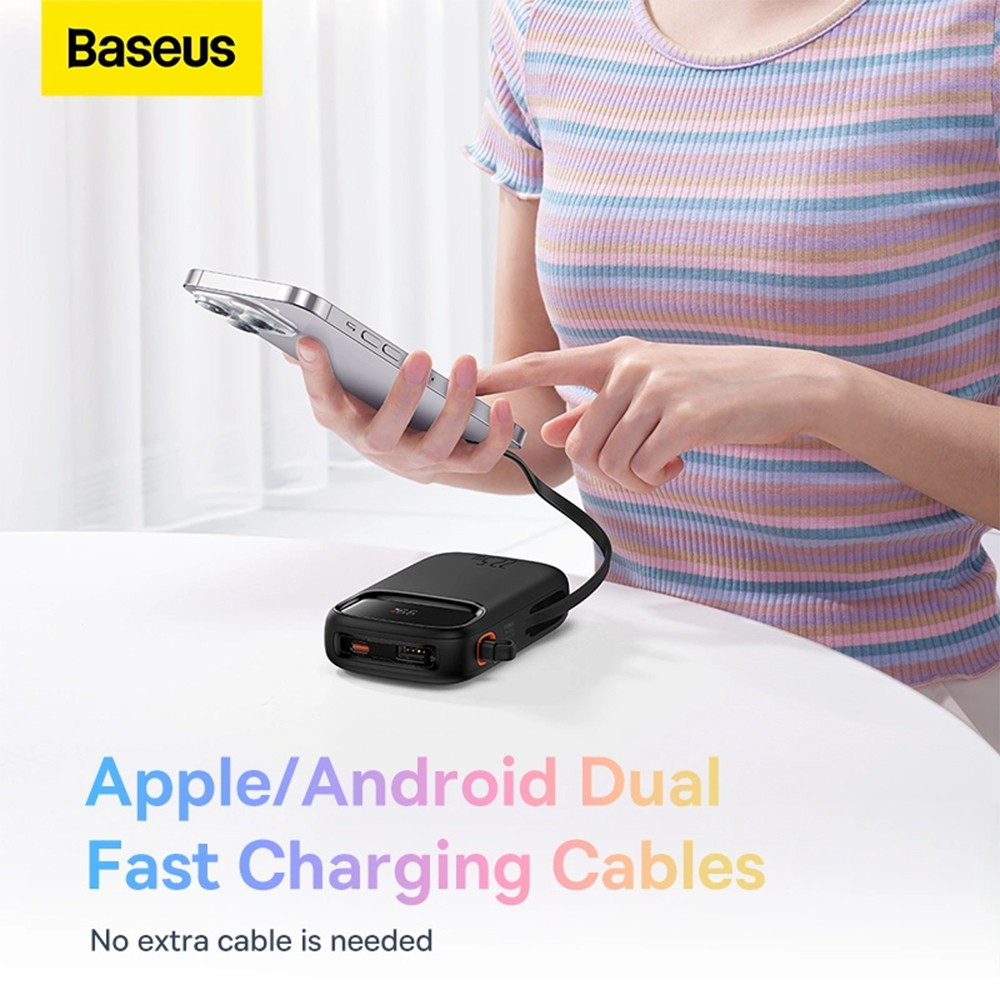 Baseus Qpow2 Dual-Cable Digital Display Fast Charge Power Bank 20000mAh 22.5W - i-Station Mobile Phone & Electronic Device Repair and Accessories