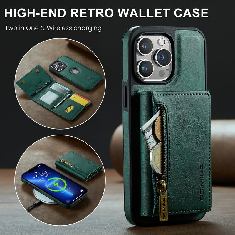 Load image into Gallery viewer, [Magsafe Compatible][With Card Slot] Apple iPhone 13/Pro/Pro Max Leather Full-protection Shockproof Wallet Series Case
