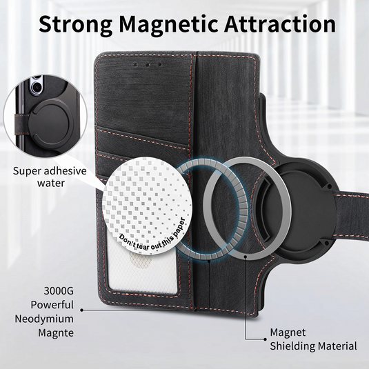 [With Card Slot] Samsung Galaxy Z Fold7 - Multi-functional Leather Wallet Case With Magnetic Flip Cover