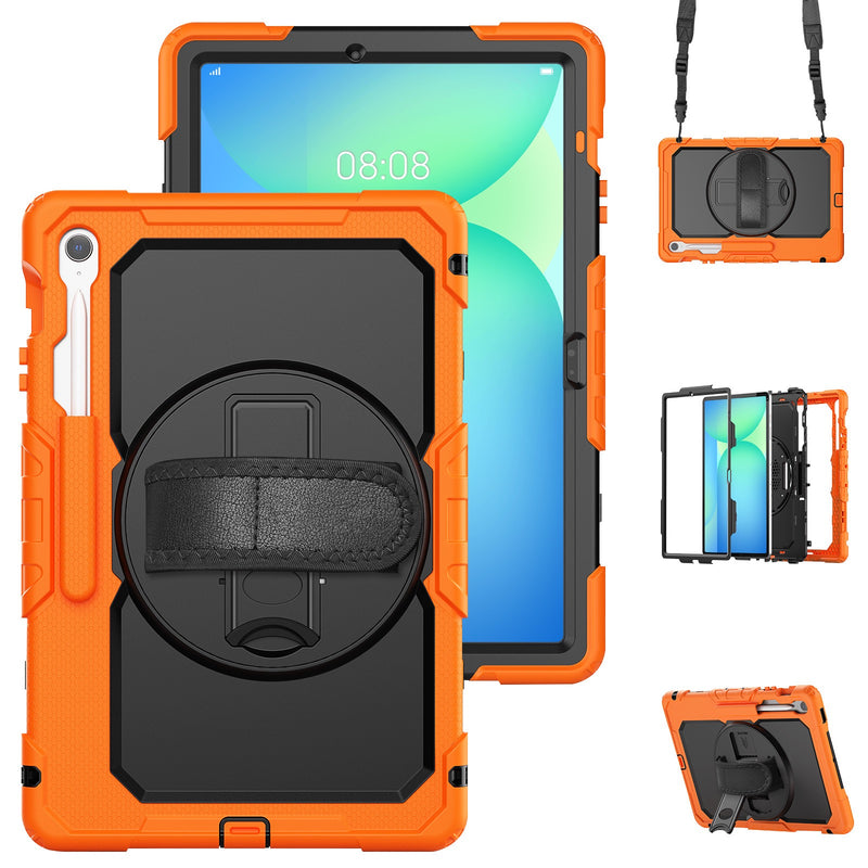 Load image into Gallery viewer, [Built-in Stand] Samsung Galaxy Tab S10 FE Plus (2025) 13.1&quot; - 360 Degree Stand PC + Silicone Shockproof Case With Strap
