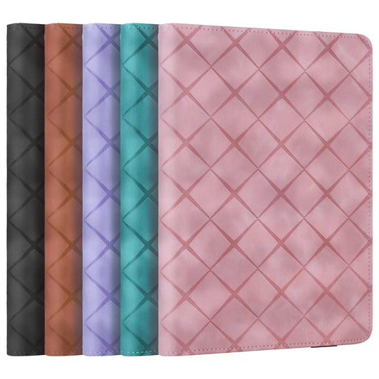 [With Card Slot] Samsung Galaxy Tab S10 FE Plus (2025) 13.1" - Diamond Pattern Leather Shockproof Case