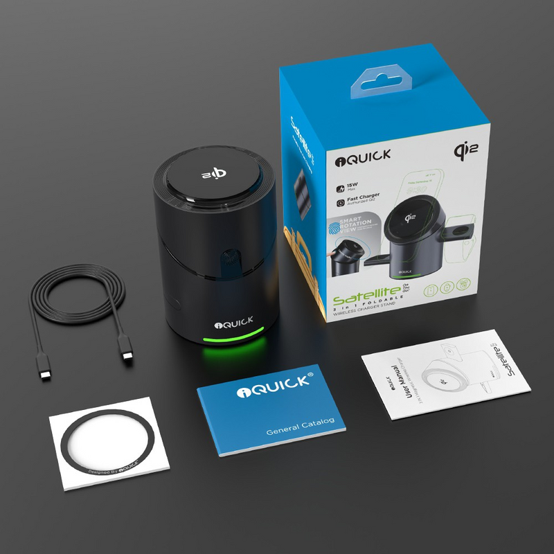 Load image into Gallery viewer, iQuick Satellite CBT-10Q 3 in 1 Foldable Wireless Charger Stand

