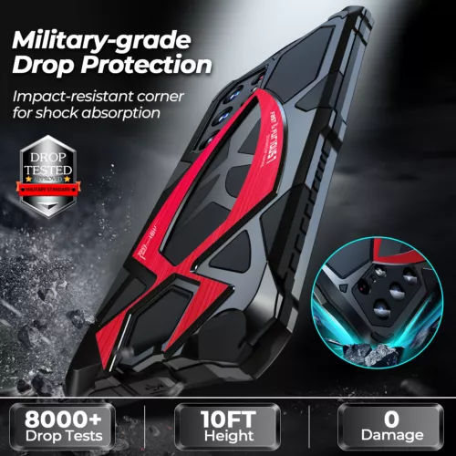 [Military-Grade Protection] [Metal Frame Bumper] Samsung Galaxy S22 Ultra - Heavy Duty Shockproof Series Phone Case