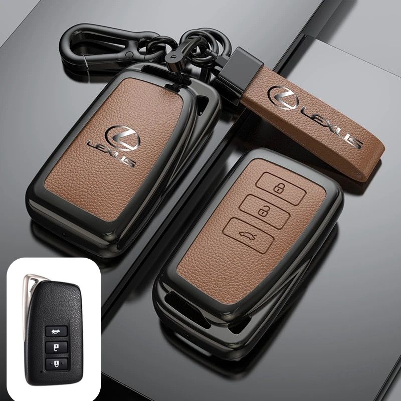 Load image into Gallery viewer, Lexus Zinc Alloy + PU Leather Car Key Fob Case Cover For ES200, ES300, RX350, NX350H, LS500H
