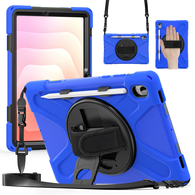 Load image into Gallery viewer, Samsung Galaxy Tab S11 (2025) 11&quot; - Heavy Duty 360 Degree Rotate Stand Hand Strap Case With Shoulder Strap

