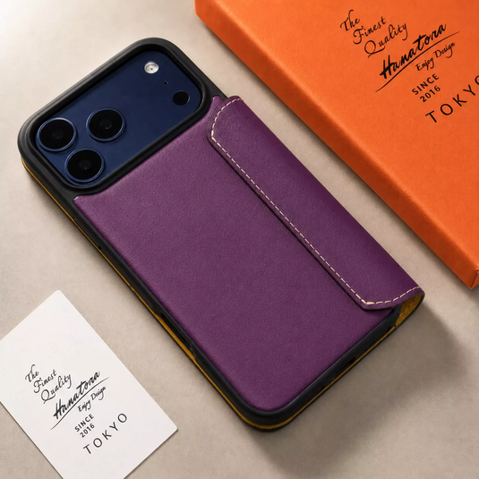 [With Card Slot] Apple iPhone 18 Pro & Max - HANATORA Business Drop Proof Genuine Leather Flip Wallet Series Case