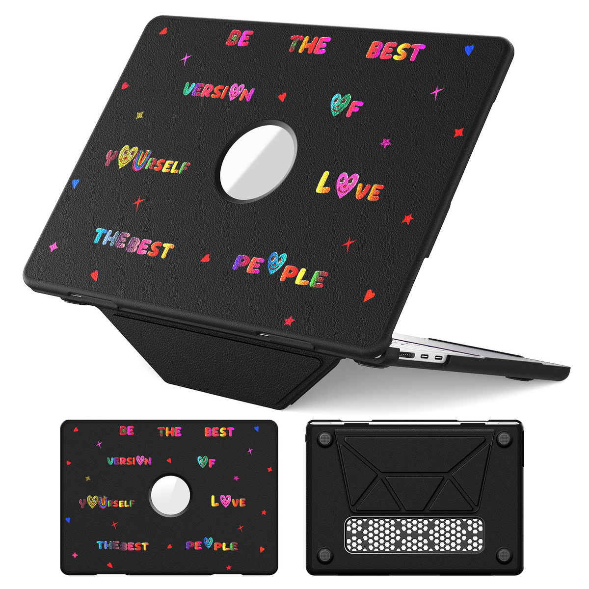 [Built-in Stand] Apple MacBook Pro 14 (A2442 & A2779 & A2918) - Cute Leather Anti-Shock Cooling Case - i-Station Mobile Phone & Electronic Device Repair and Accessories