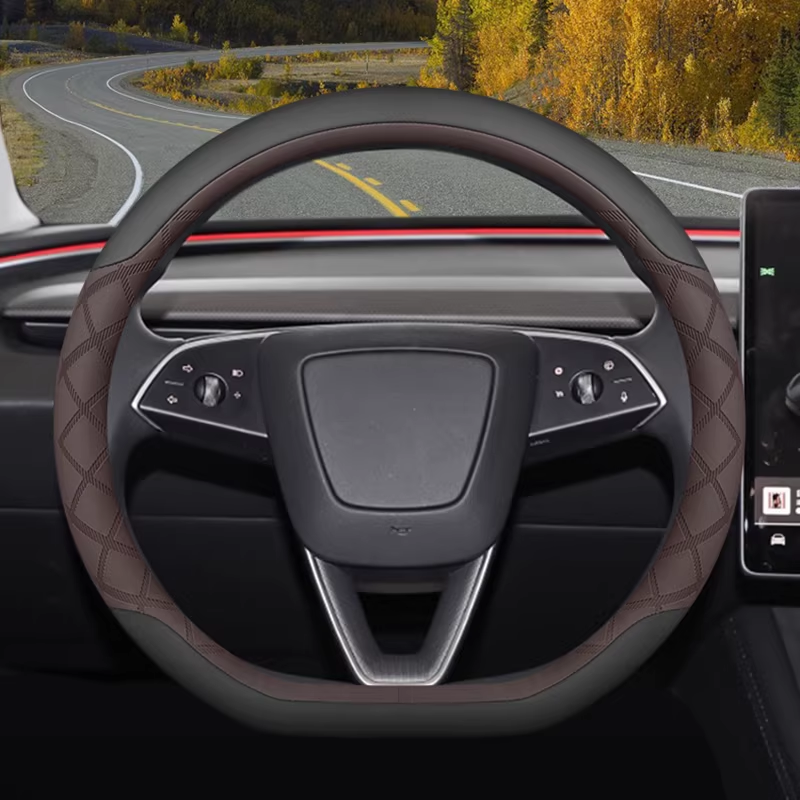 Load image into Gallery viewer, Tesla Ultra-Thin Soft Comfort &amp; Anti-Slip Steering Wheel Cover For Model Y, Model 3
