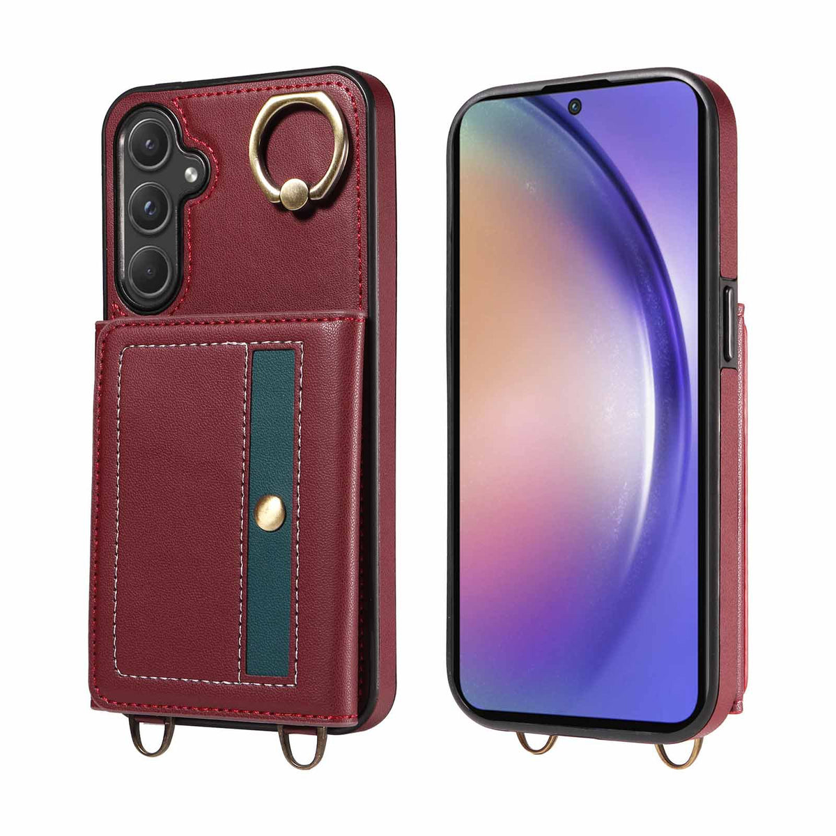 [With Ring Bracket][With Card Holder] Samsung S23/Plus/Ultra/FE - Two-tone PU Leather Wallet Series Case - i-Station Mobile Phone & Electronic Device Repair and Accessories