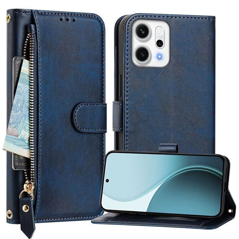 Load image into Gallery viewer, [With Card Slot] OPPO Reno14 &amp; Pro - PU Leather Full-Body Flip Zipper Wallet Case
