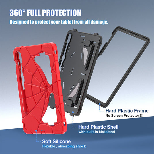 [Built-in Stand][With Card Slot] Samsung Galaxy Tab A8 10.5“ (2021) Spiderman Cartoon Kids Full-cover Silicone Shockproof Case