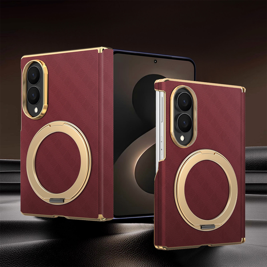 Samsung Galaxy Z Fold8 (SM-F971) - Premium Electroplated Business Magnetic Stand Case with Hinge Protection