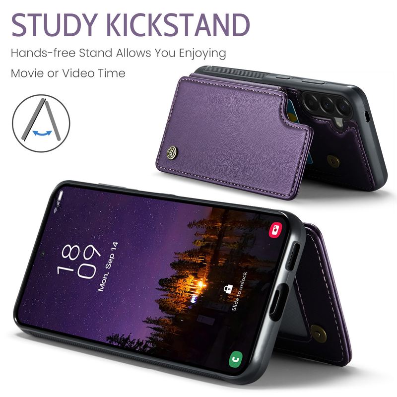 Load image into Gallery viewer, [With Card Slot] Samsung Galaxy A57 (SM-A576) - RFID Flip Premium Leather Wallet Series Case
