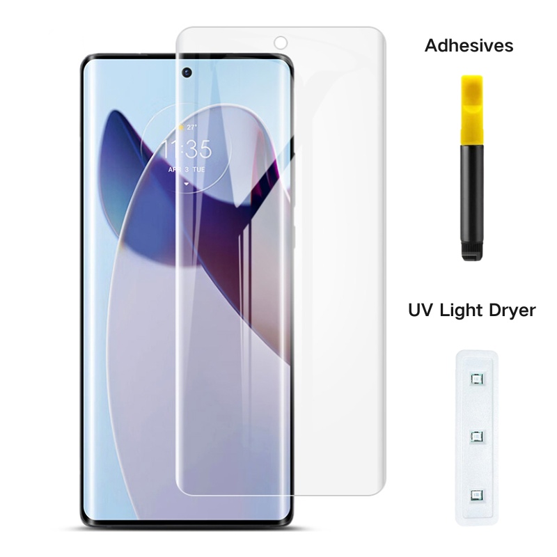 [UV Glue][HD] Motorola Moto Edge 60/Pro/Fusion - UV Full Covered Curved 9H Tempered Glass Screen Protective Protector - i-Station Mobile Phone & Electronic Device Repair and Accessories
