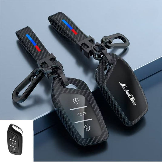Roewe Zinc Alloy + Carbon Fiber Texture Car Key Fob Case Cover For RX3, RX5, RX5 Plus, RX8, ERX5, i5, i6