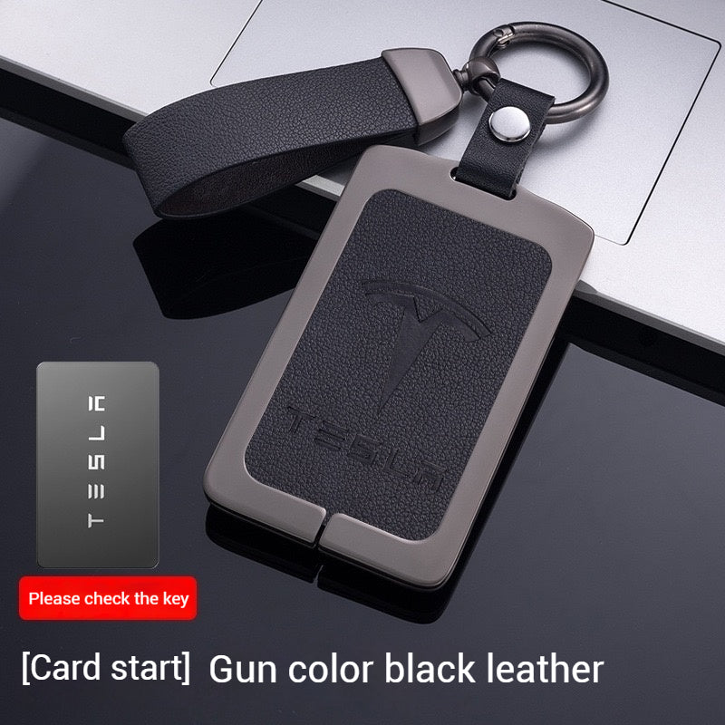 Load image into Gallery viewer, Tesla Metal + PU Leather Smart Key Card Case for Model 3, S, Y, X

